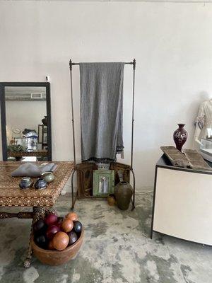 Blankets and vintage home goods