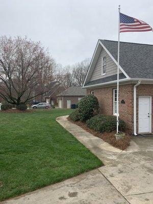 Pine needles installed in Kernersville