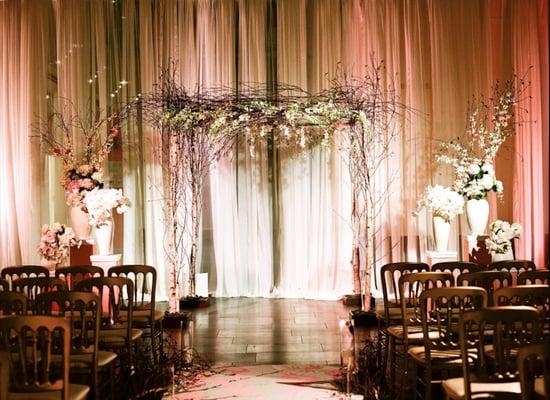 Asian Art Museum Wedding, Enhanced Lighting provided drapery and lighting design