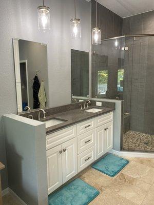 Custom mirrors over double vanity