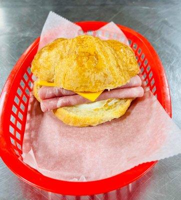 Ham egg and cheese croissant