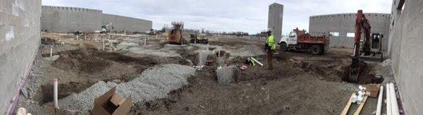 Lee Plumbing installing underground plumbing at the new Festival Foods in Kenosha