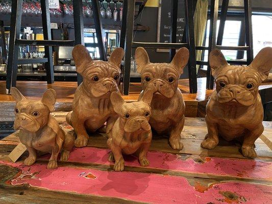 Bali Carved French Bulldogs.