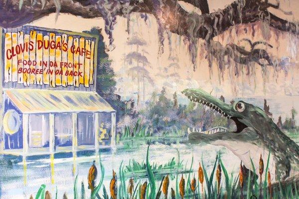 Clovis Dugas has a mural in the restaurant...he passed down the Cajun heritage proudly.