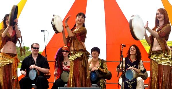 Tina's dance students perform with live drummers