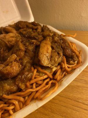 Orange chicken and teriyaki chicken