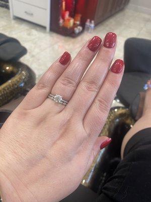 Gel shellac with "lady in red"