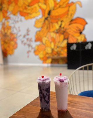 Ube Swirl + Strawberry Milk