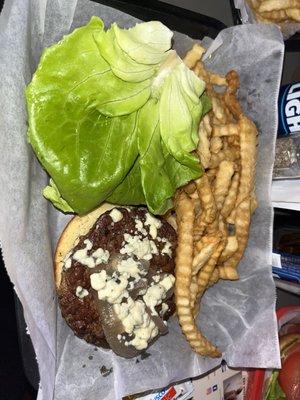 Blue cheese burger