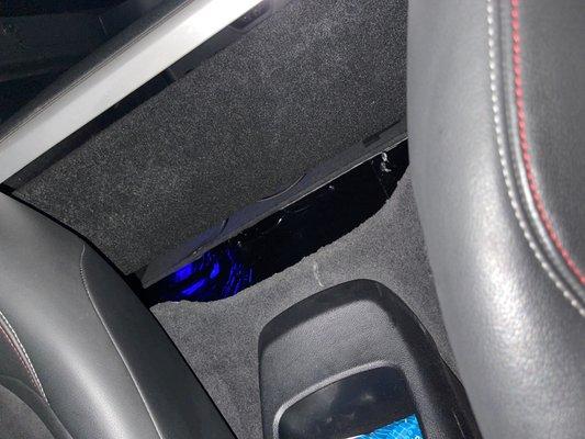 "Just put a box on top, leave a whole where the OEM speakers were." That's their custom work.