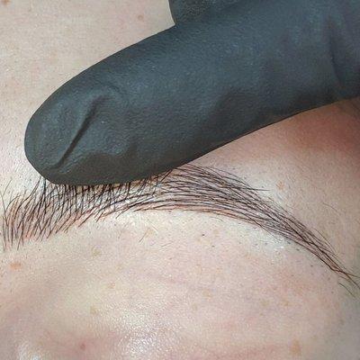 Up close to Microblading