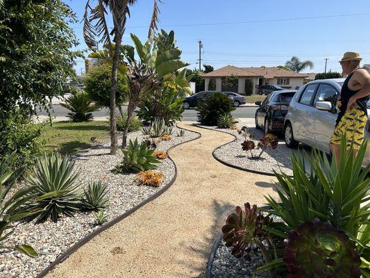 Walk path, low maintenance tropical landscape