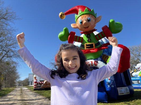 Elf on the Shelf Bounce house party rentals delivered to Houston, Austin, & Dallas, Texas.