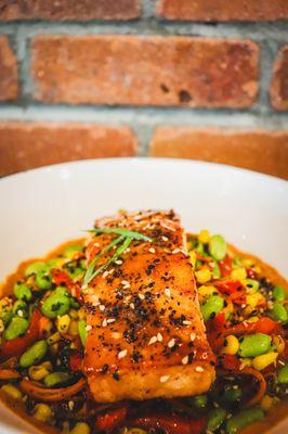 Honey Miso Seared Salmon Bowl