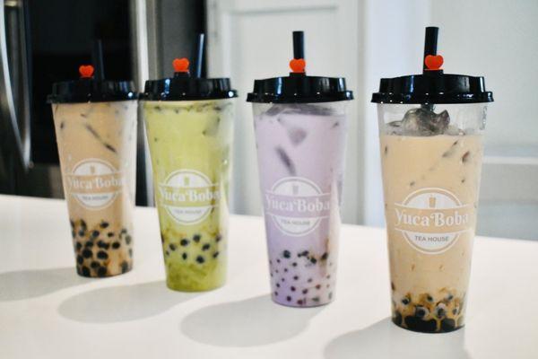 Milk Tea Bobas, Matcha Boba, Taro Smoothie Boba