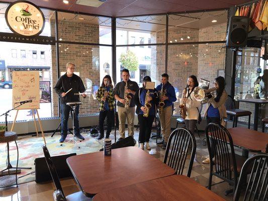 Findlay High School band playing for peanuts (fundraising) Fun!