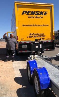 Hector, the Hard working mover from Smooth Move People who moved all our household goods and Rav4 from Oregon to Prescott AZ.