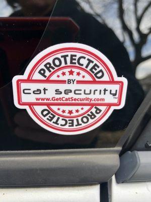 'Cat Security' shield installed by The Muffler Store