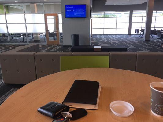 Cafe/coffee area right outside auditorium.