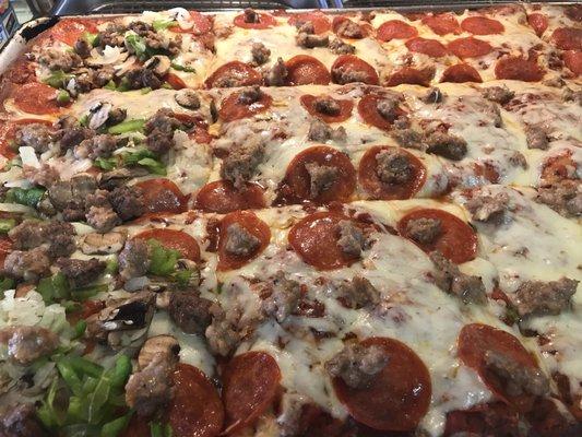 Thick Sicilian style slices for lunch