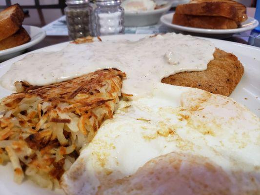 Country Fried Steak and eggs