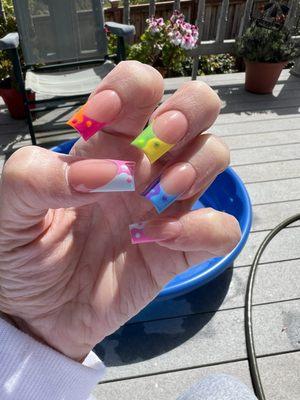 Summer fun nails.    Thank you.