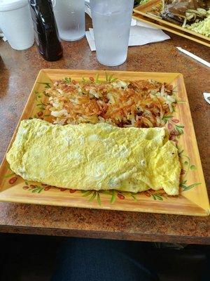 Omelette with hashbrowns