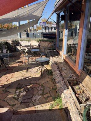 Cool little outdoor seating area shaded