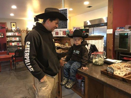 Cowboys of all ages like to go to Mountain High Coffee!