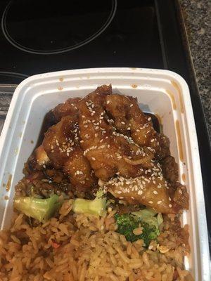 greasy hard sesame chicken