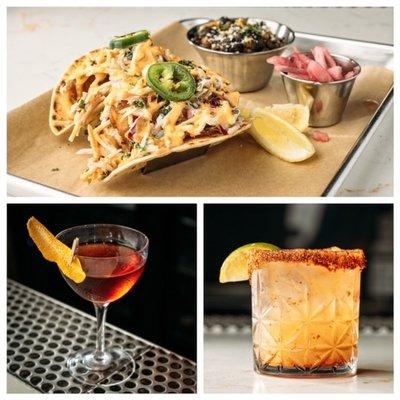 Tacos with craft cocktails