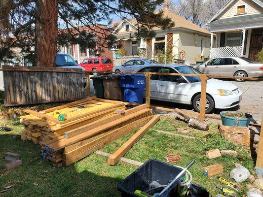 Setting up for a fence install