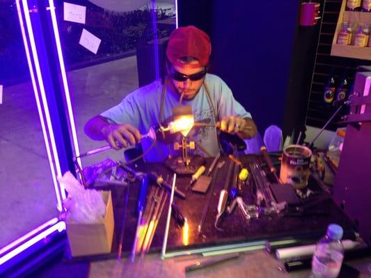 Glass blowing demo by Loki on 4/20. So fun!