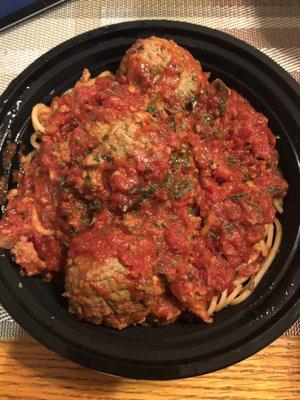 Spaghetti and meatballs.