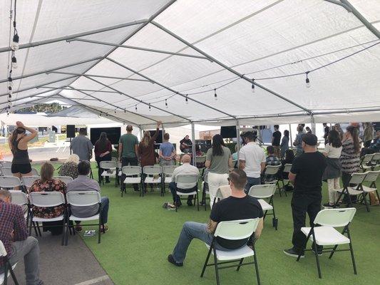 Worship and teaching in the tent