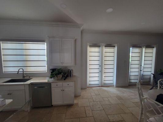 motorized Hunter Douglas Architectural shades