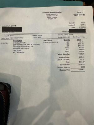 My oringinal invoice