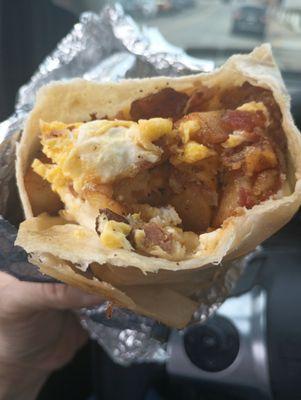 Breakfast burrito  added fried potatoes