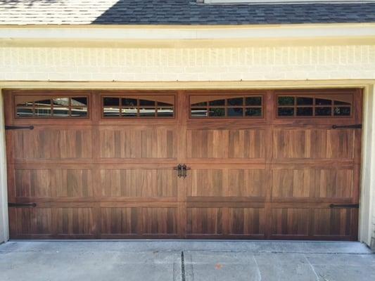 Custom wood door Double steel insulated 16 x 7 Moahogany with 8550-W liftmaster!!