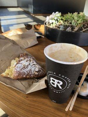 Lior Almond Croissants and coffee from local coffeehouse