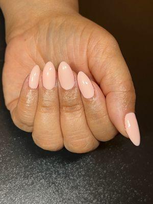 Natural nails with gel only.