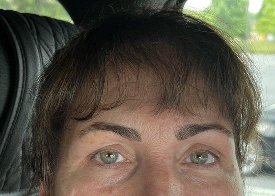 My mom's eyebrows after threading & tinting