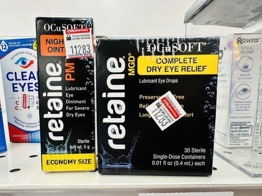 Retaine lubricant eye drops