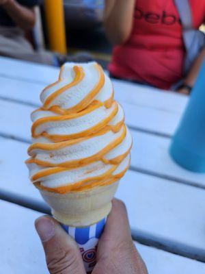 Orange ice cream cone