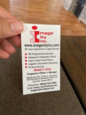 Business card with info .