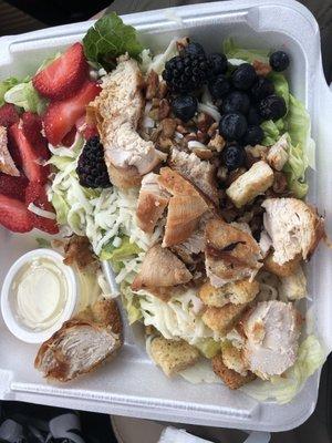 Chicken salad with fresh fruit