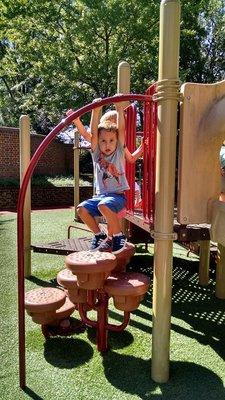 Gross motor skills are strengthened when the children use our two state of the art playgrounds.