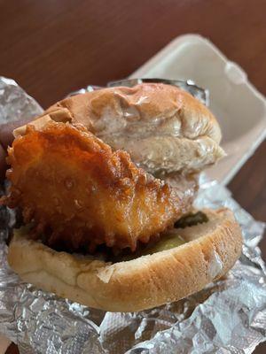 Battered chicken sandwich