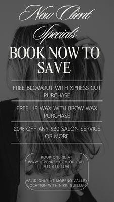 New Client Booking Specials