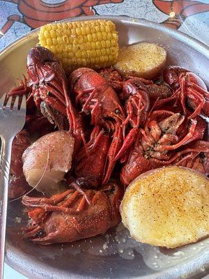 Crawfish with potatoes and corn!